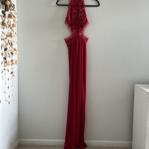 Sleeveless Maxi Dress High Slit Embroidery Long Evening Dress Clubwear - Picture 5 of 8